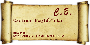 Czeiner Boglárka névjegykártya